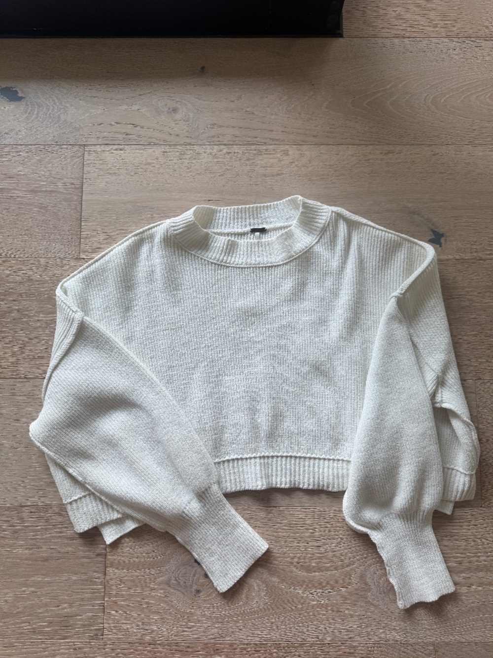 Free People White Cropped Sweater